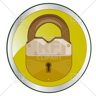 400x400 Door Lock On Button On White Background Is Insulated Royalty Free