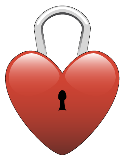 401x520 Heart Lock Clipart