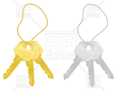 400x311 Set Of Modern Door Lock Keys On Rope