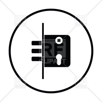 400x400 Silhouette Of Door Lock Icon Royalty Free Vector Clip Art Image