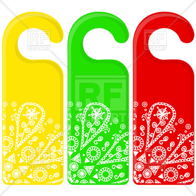 400x400 Colorful Doorknob Tags With Indian Ornament Royalty Free Vector