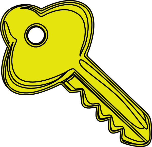 600x578 Yellow Key Clip Art