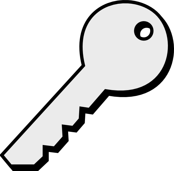 600x590 Black And White Key Clip Art