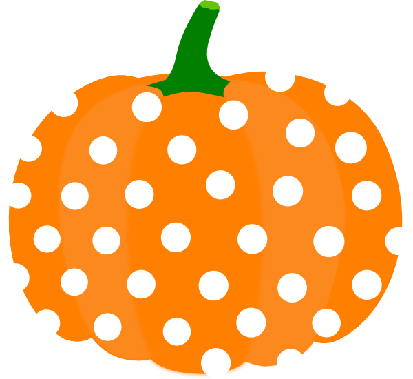 600x550 Polka Dot Pumpkin Clipart