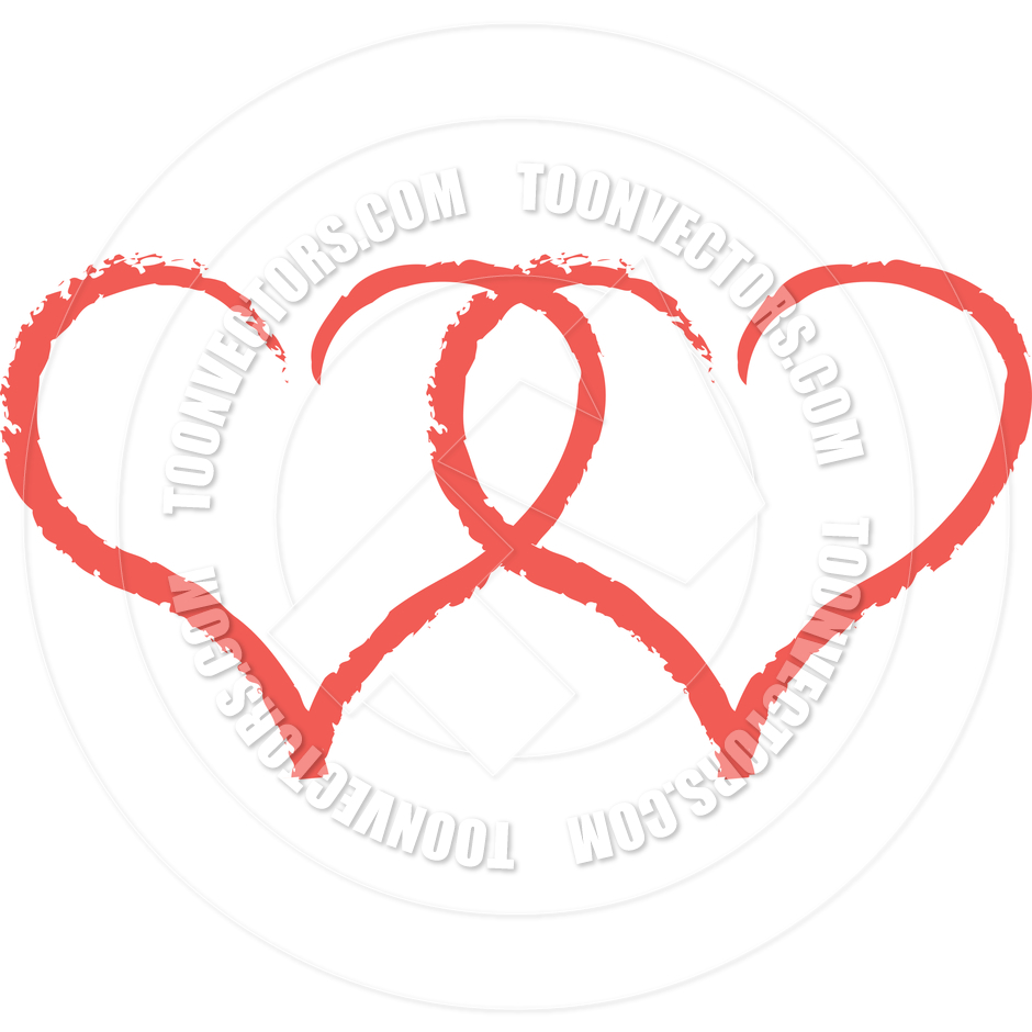 940x940 Cartoon Double Hearts Vector Illustration By Clip Art Guy Toon