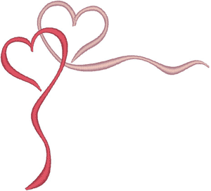 300x271 Heart Corner Embroidery Design