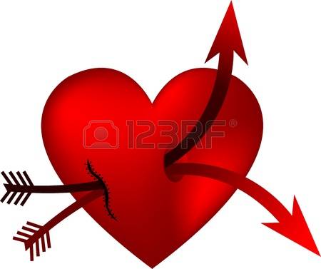 450x377 Images Of Double Hearts With Arrow Clipart