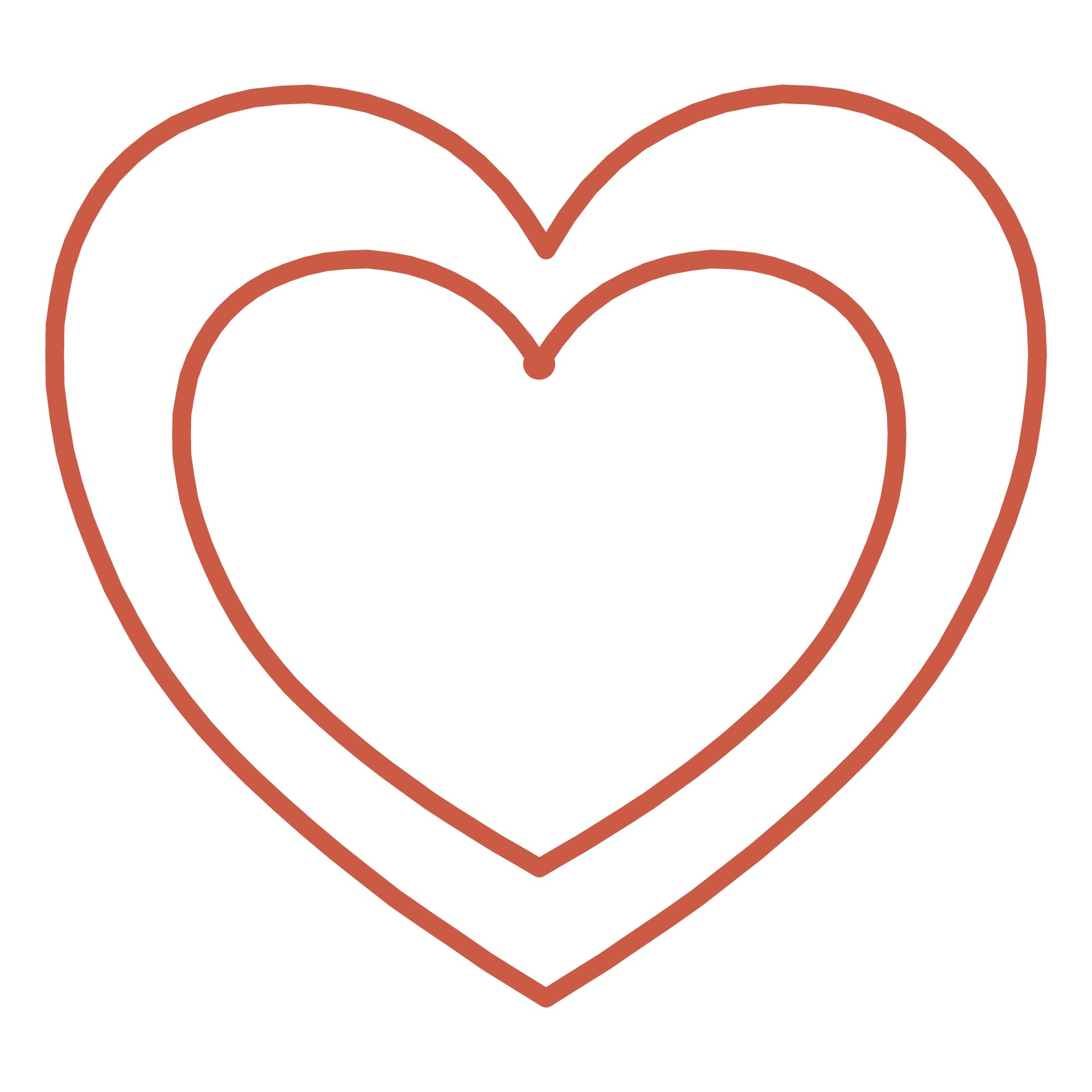 1920x1920 Two Hearts Outline Free Clipart
