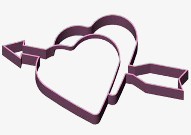 650x460 A Pair Of Double Heart Mold, Mold, Two Hearts, An Arrow Png