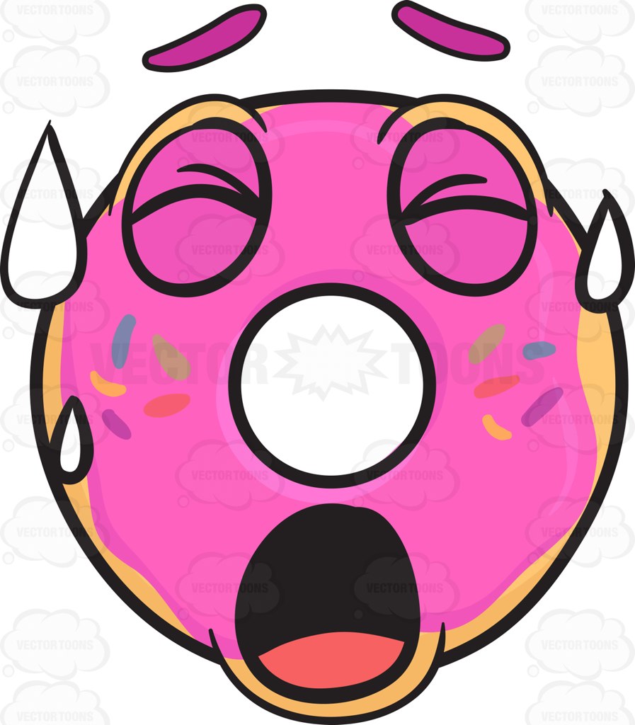 897x1024 Donut Sweating In Pain Emoji Cartoon Clipart