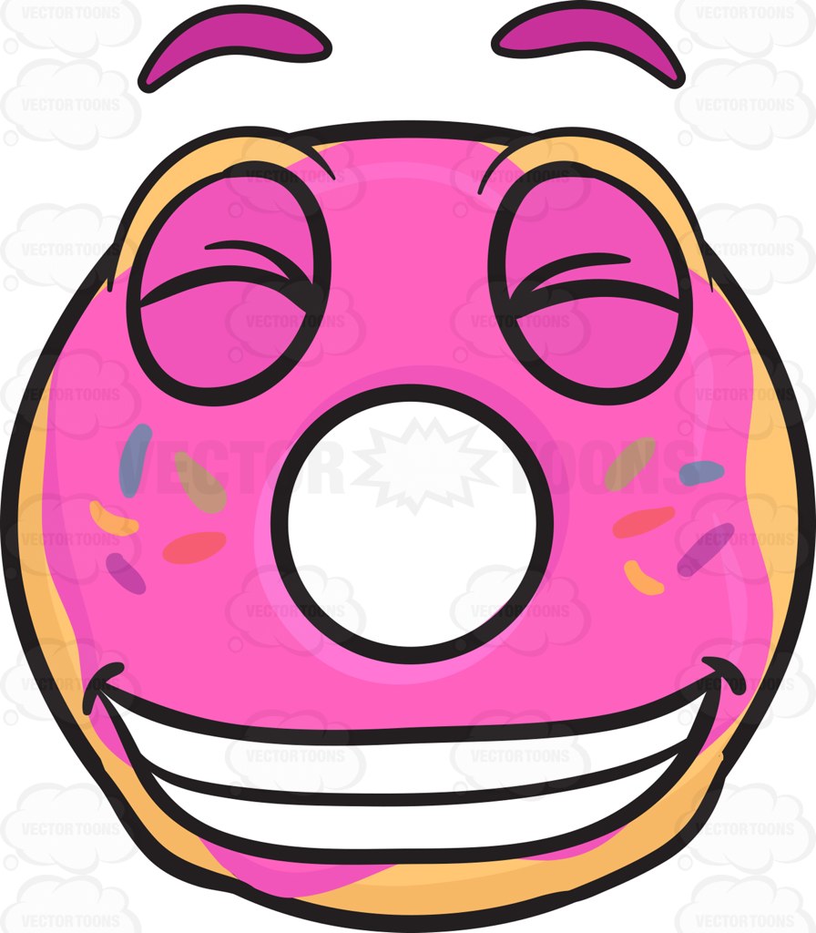 896x1024 Happy Donut Grinning Widely Showing Set Of Pearly Whites Emoji