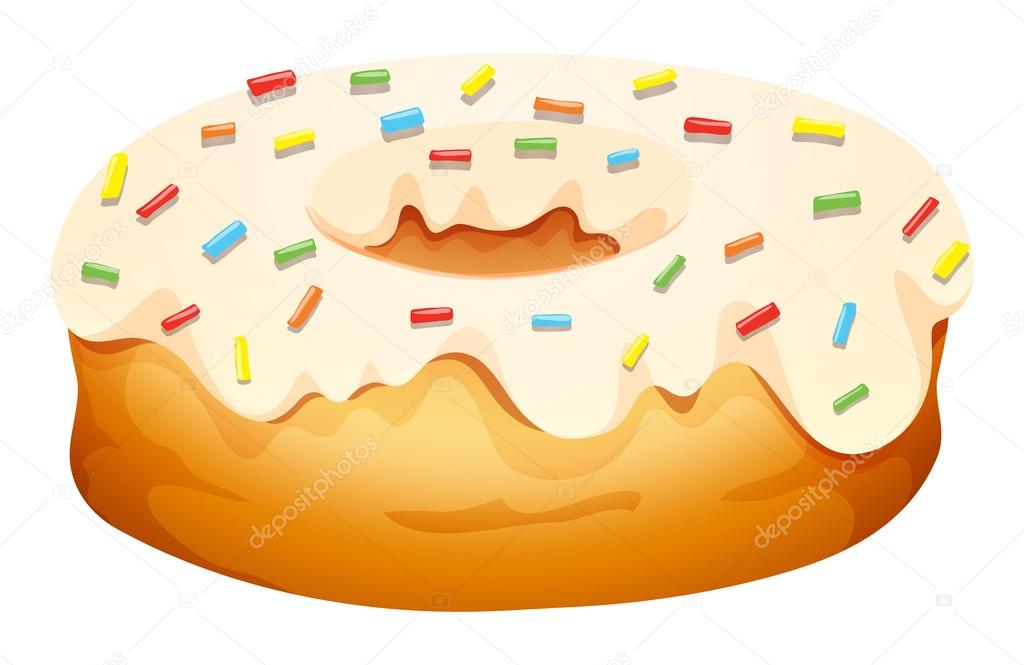 1024x665 Doughnut With Cream Frosting Stock Vector Blueringmedia