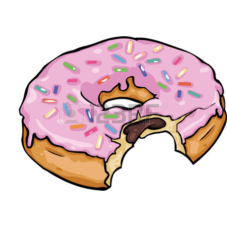 450x450 Vector Single Cartoon Doughnut On White Background Royalty Free