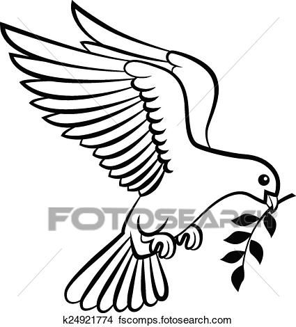 425x470 Clip Art Of Bird Holy Spirit Symbol Logo K24062969