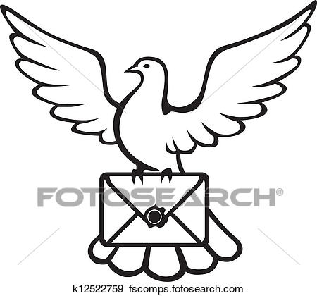 450x420 Clip Art Of Dove With Letter K12522759