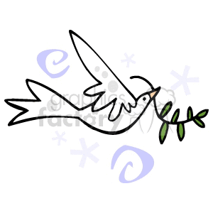 300x300 Royalty Free White Dove Carrying An Olive Branch 143347 Vector