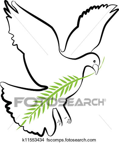391x470 Clipart Of Dove Silhouette Vector K11553434