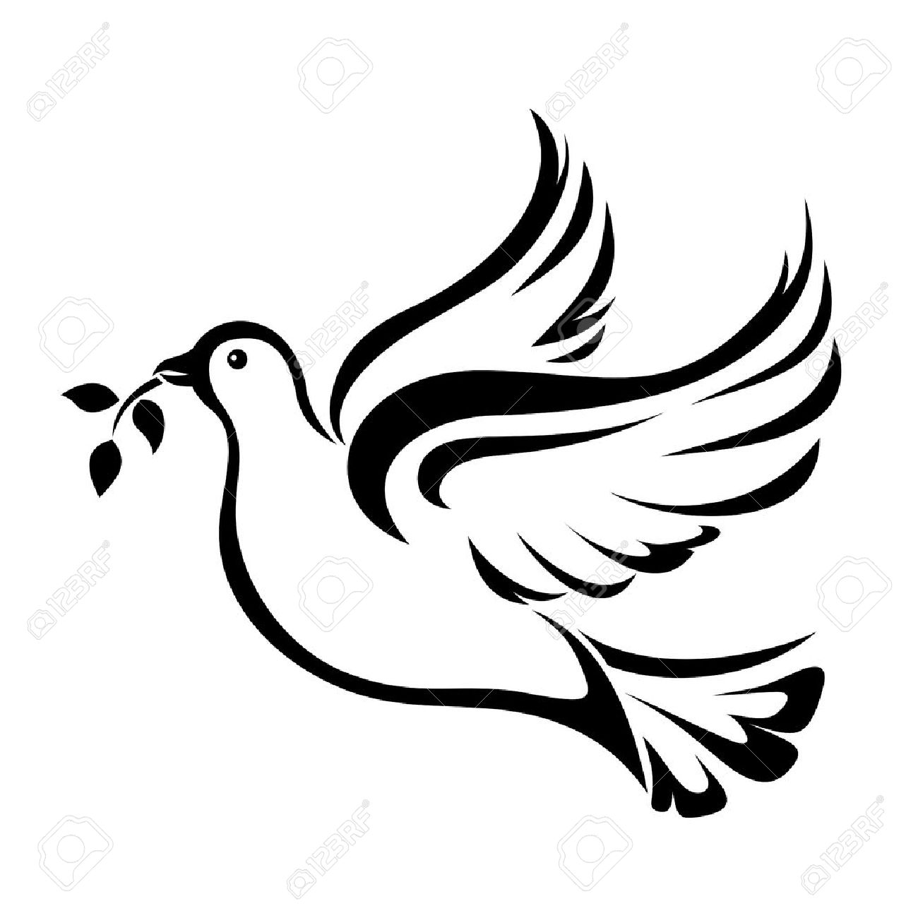 1300x1300 Dove Clipart Stencil