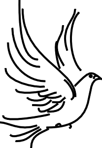 207x300 Dove Line Drawing Clip Art