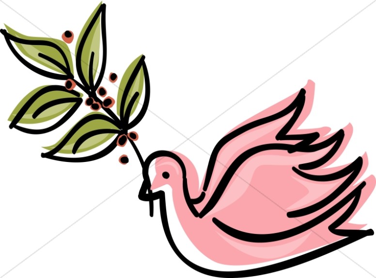 776x575 Pink Dove With Olive Branch Clipart Dove Clipart