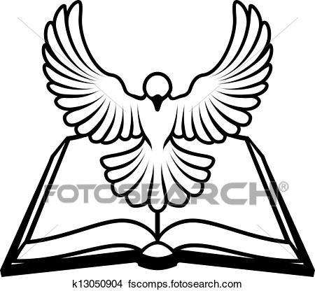 450x416 Clipart Of Christian Bible Dove Concept K13050904