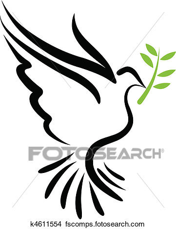 361x470 Clipart Of Vector Dove K4611554