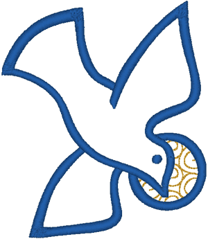 300x345 Dove Outline Embroidery Design