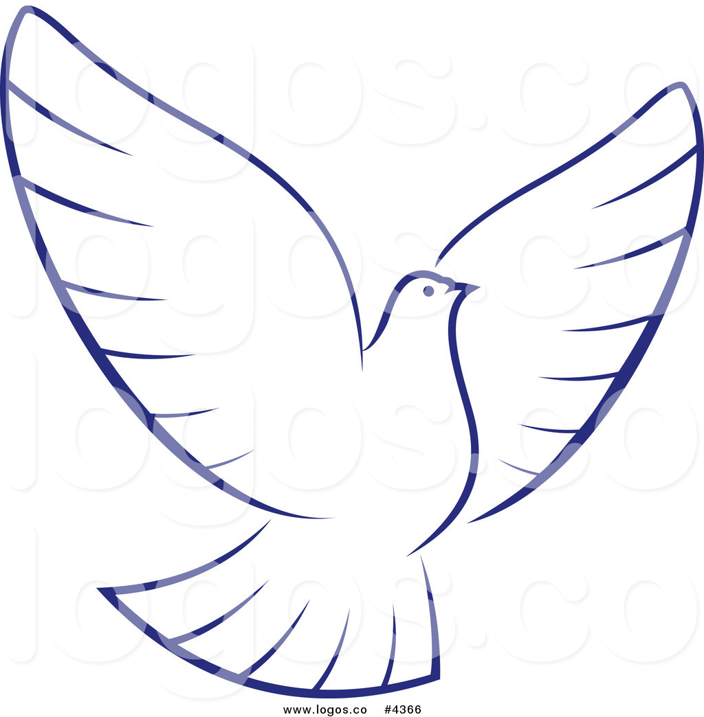 1024x1044 Royalty Free White Dove With Blue Outline Logo By Vector Tradition