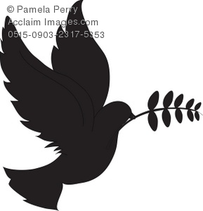 289x300 Silhouette Of A Dove Of Peace With An Olive Branch In Its Beak