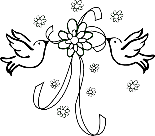 500x439 Wedding Dove Clipart