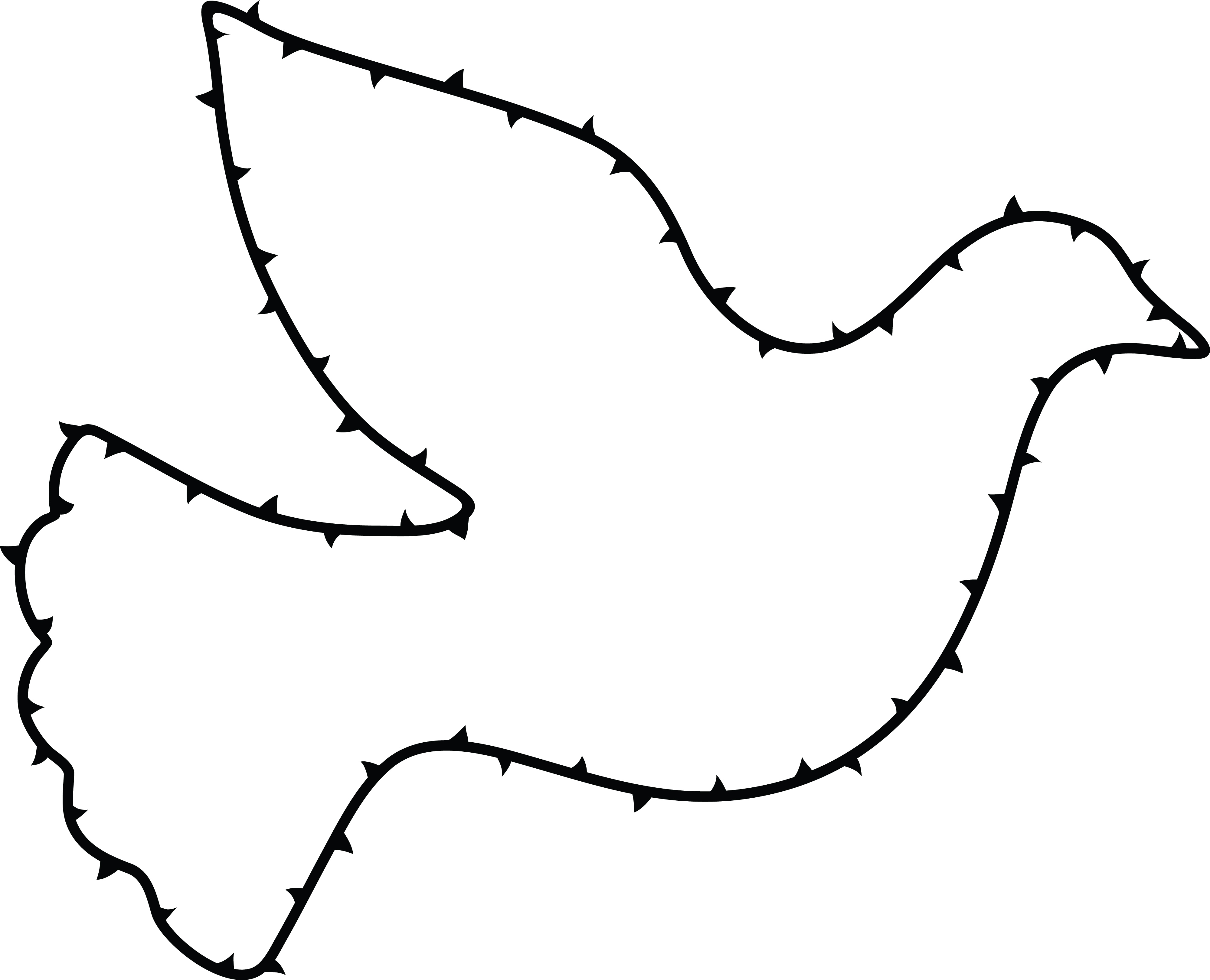 4000x3241 Clipart Of A Dove Made Of Thorns