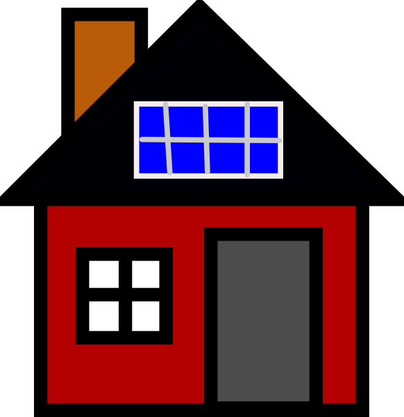 582x600 House With Solar Panel Clip Art