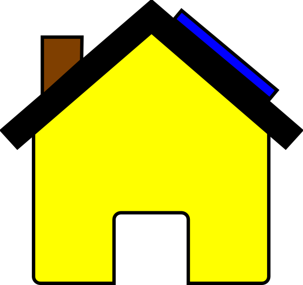 600x565 Yellow House And Solar Panel Clip Art