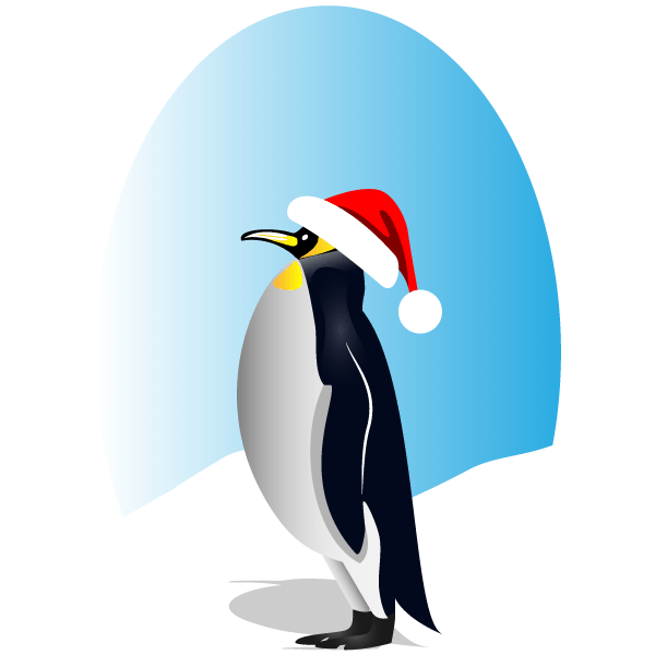 600x600 Penguin With Red Santa Hat Vector Clip Art 123freevectors