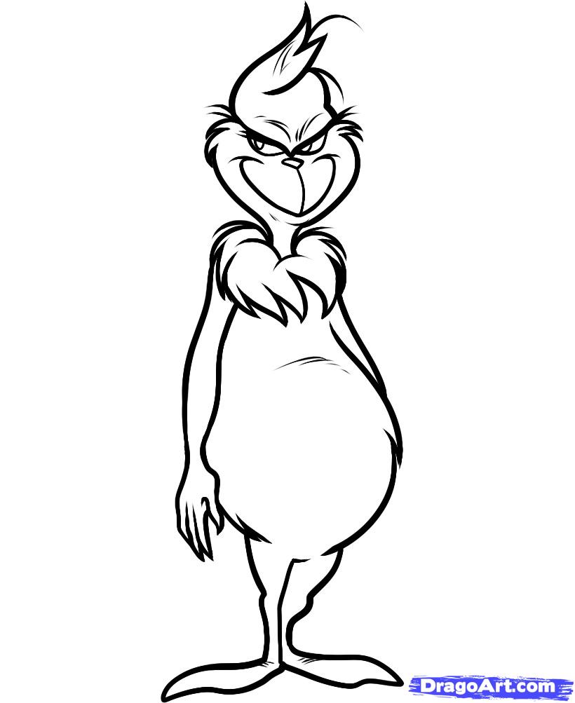 820x1003 Grinch Black White Clipart
