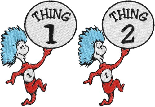 500x347 Thing 1 And 2 Shirts Clipart