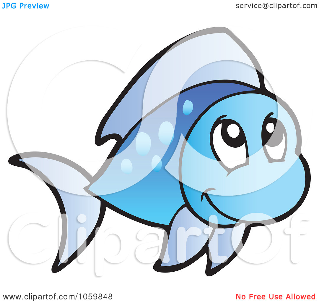 1080x1024 Cute Blue Fish Clipart