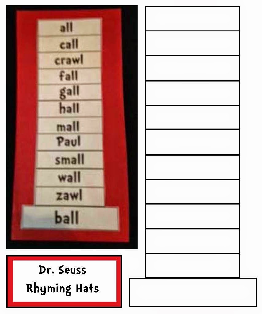 853x1021 Classroom Freebies Dr. Seuss Cat In The Hat Rhyme Time Craftivity