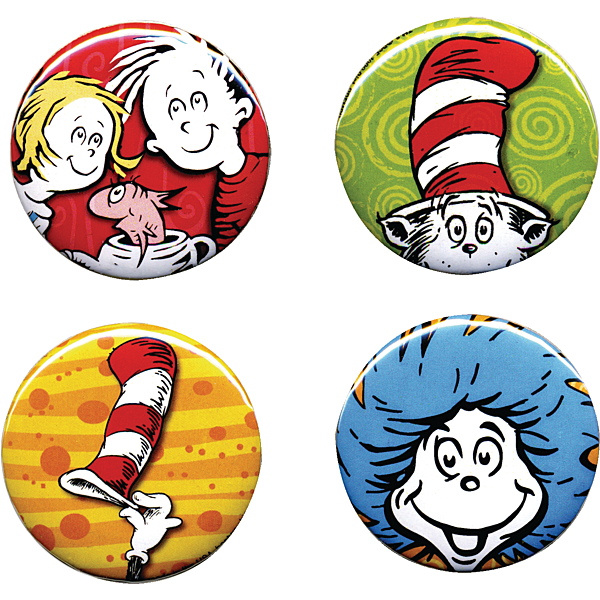 600x600 Dr. Cat In The Hat Buttons