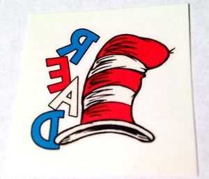 300x258 New! 24 Dr Seuss Cat In The Hat Read Temporary Tattoos Party