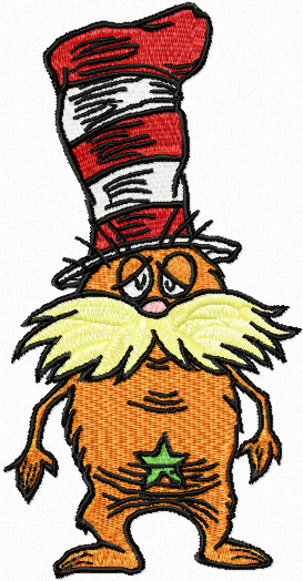 273x524 Dr.seuss Lorax Machine Embroidery Design For Dress Decor
