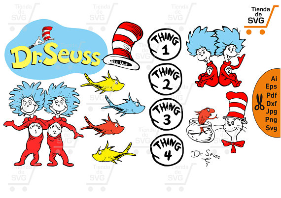 Dr Seuss Thing 1 Thing 2 | Free download on ClipArtMag