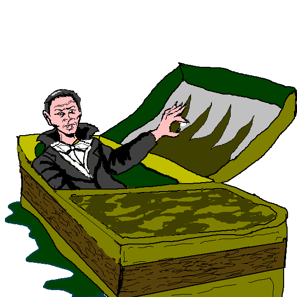 600x600 Free Count Dracula Waking From His Coffin Clip Art