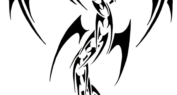 728x393 Dragon Tattoo Black And White Dragon Tattoo Front View Black White