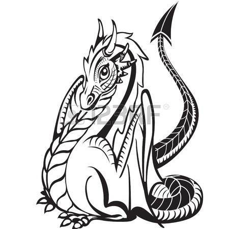 450x450 White Skeleton Of The Dragon On The Black Background Royalty Free