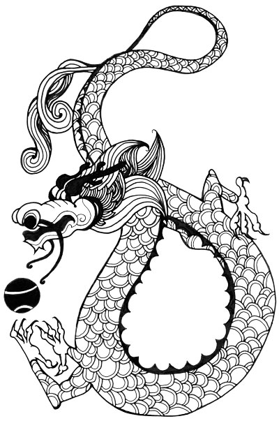 400x603 Black And White Chinese Dragon Art Archives