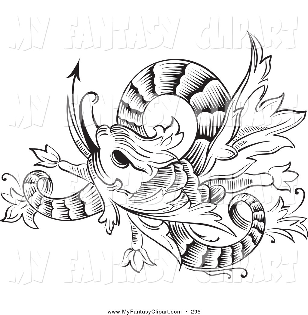 1024x1044 Clip Art Of A Black And White Coloring Page Twisting Chinese