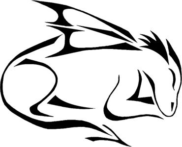 370x300 Dragon Clipart Simple Line Art