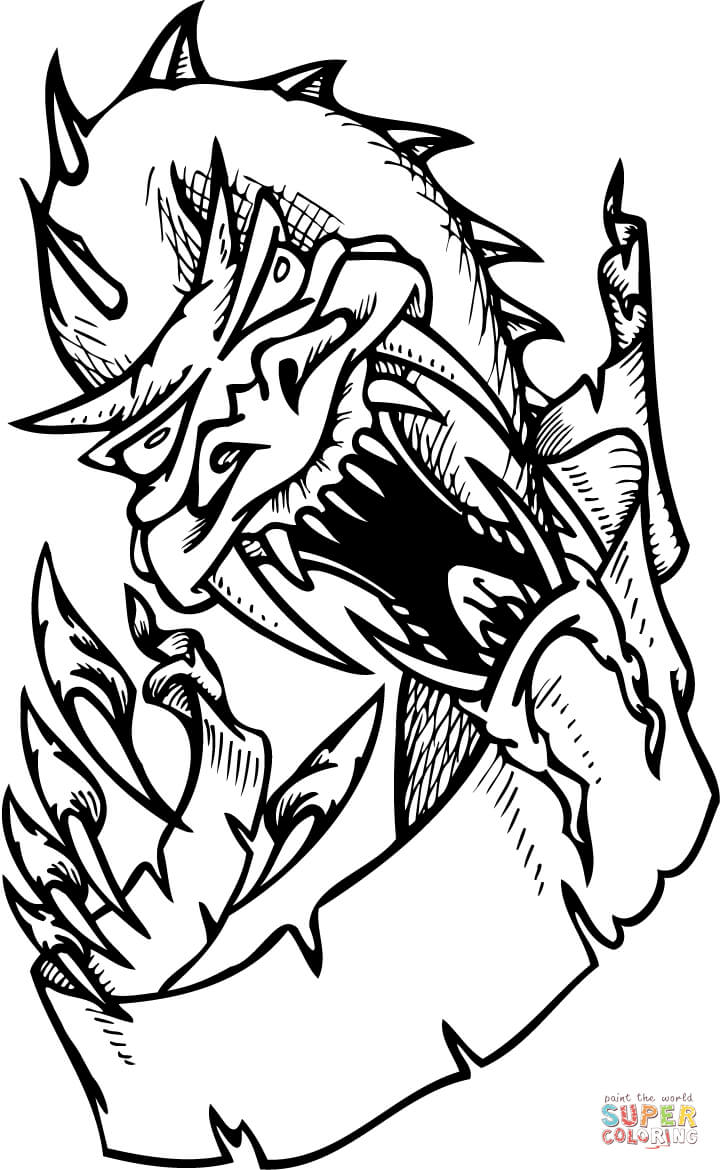 720x1170 Scary Dragon Coloring Page Free Printable Coloring Pages
