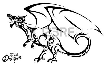 450x271 Celtic Dragon Griffin Black White Clipart